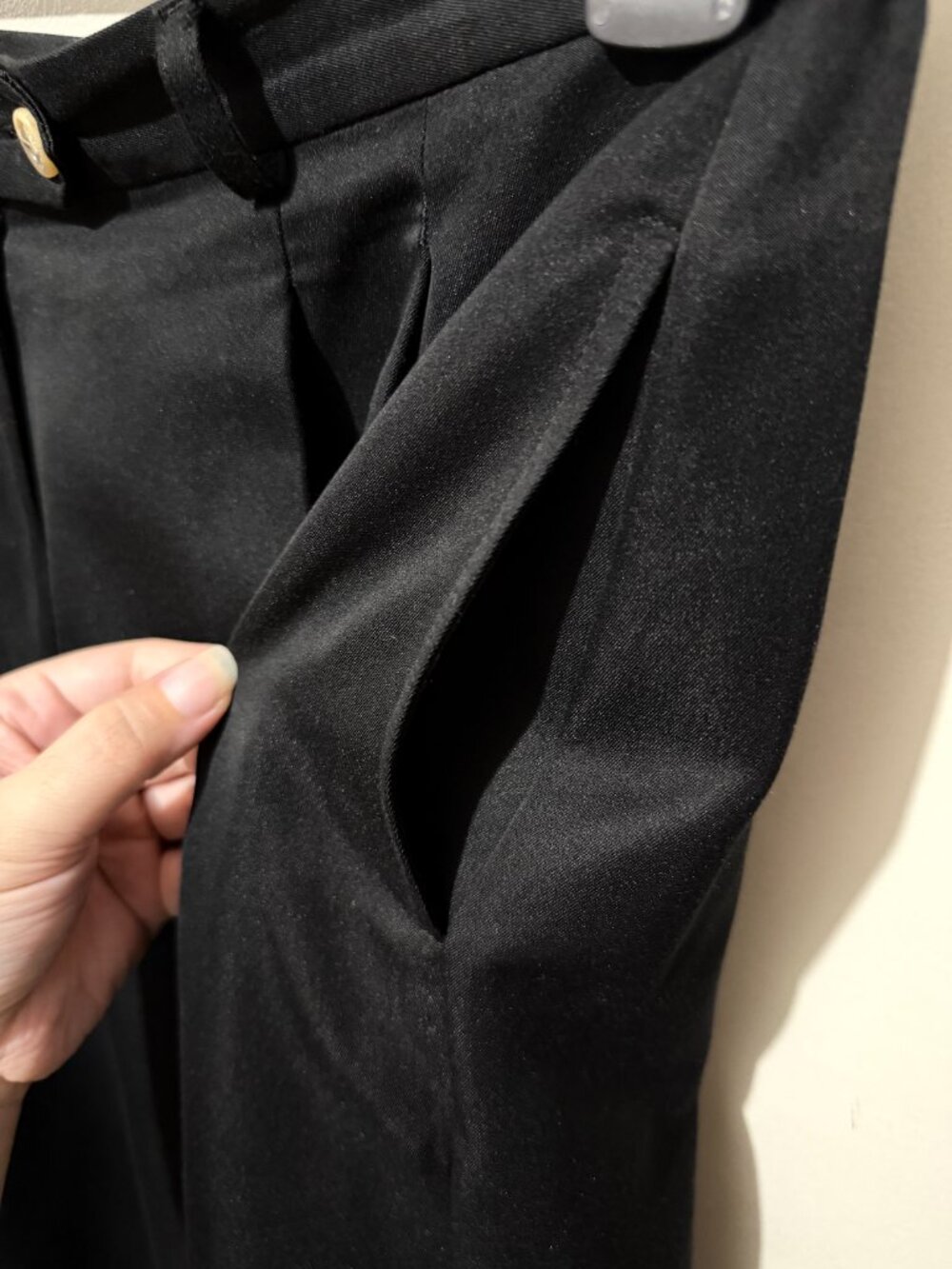 Talbots Petites Vintage Black Pleated High Waist Trousers Dress Pants - 12P - Picture 8 of 14